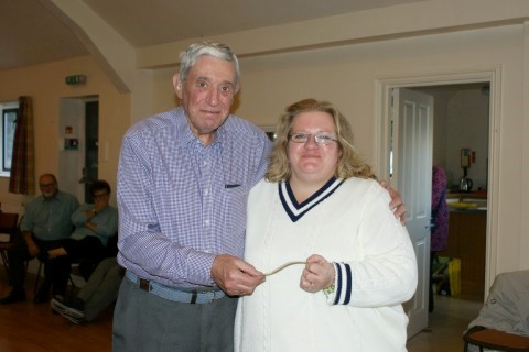 MS Representative Becky Wilson presented with a cheque for 250 by our chairman Bert Lanham